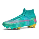 Football Shoes High Mid-top Lace up Soccer Futsal Shoes Football Boots FG HG TF PU Leather Team Sports Boy's Men's Women's - Image 6