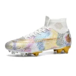 Football Shoes High Mid-top Lace up Soccer Futsal Shoes Football Boots FG HG TF PU Leather Team Sports Boy's Men's Women's - Image 3